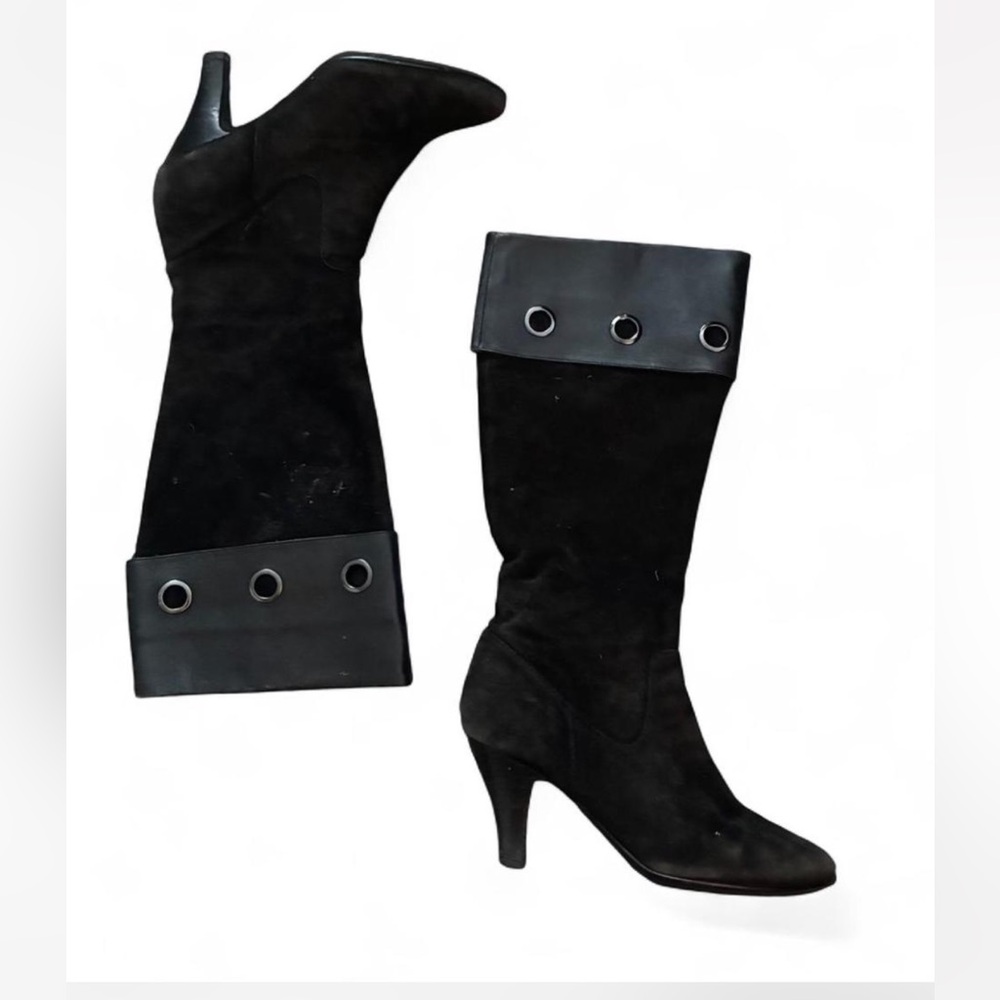 VTG knee high suede grommet detail boot 8.5
